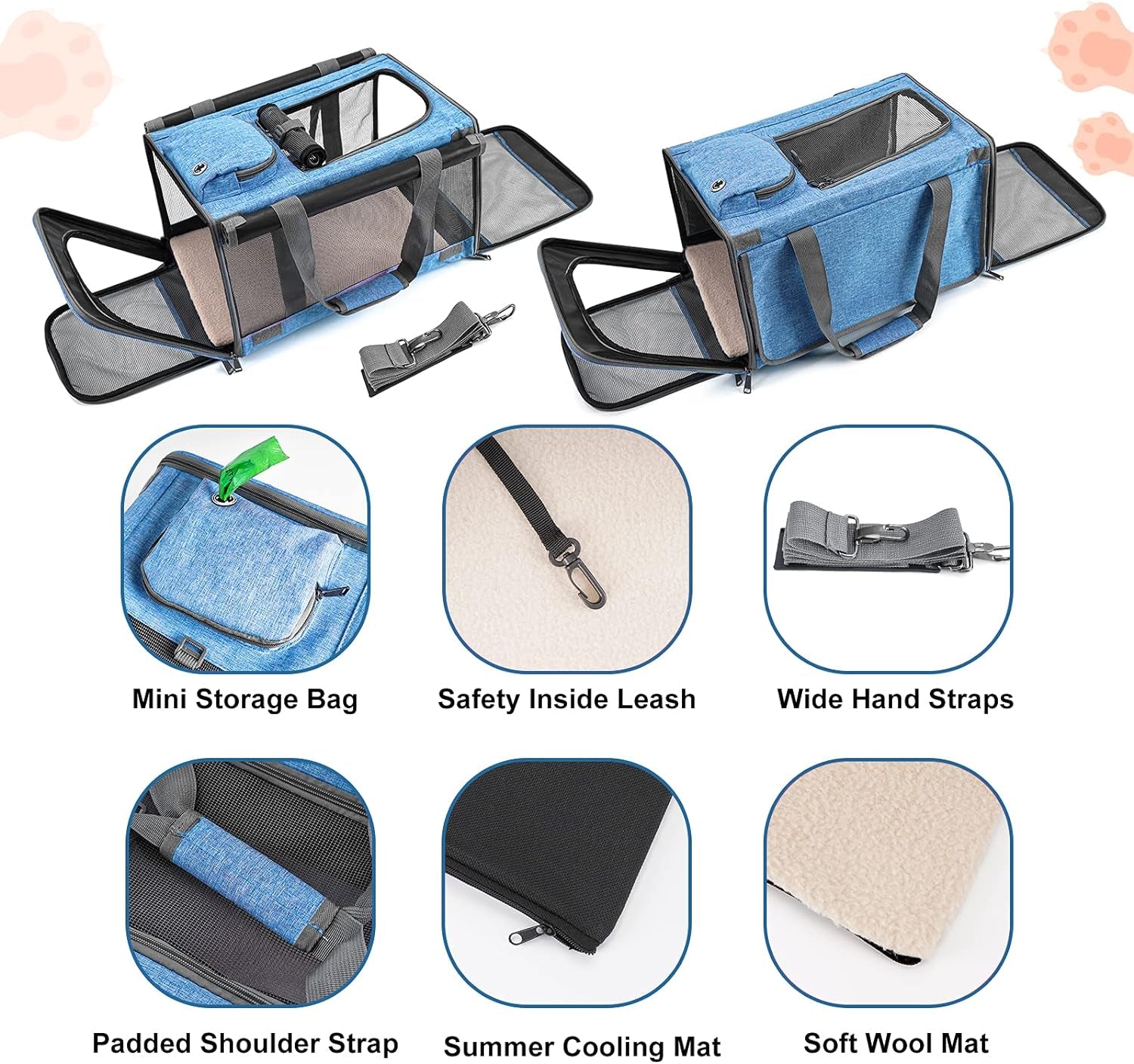 Pet Carrier for Large and Medium Cats, Soft-Sided Pet Carrier for Big Medium Cats and Puppy, Dog Carriers Cat Carriers,Pet Privacy Protection Travel Carrier
