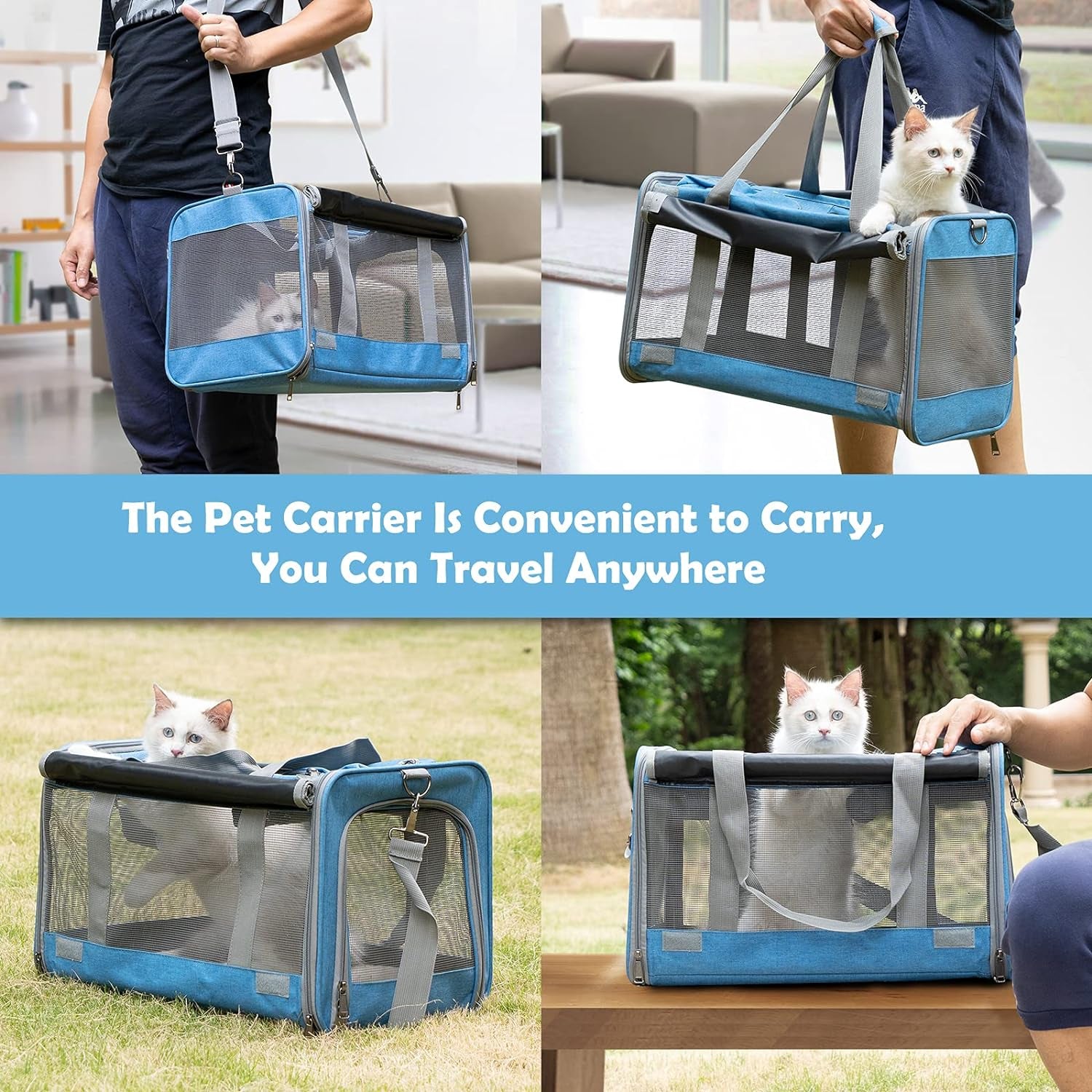 Pet Carrier for Large and Medium Cats, Soft-Sided Pet Carrier for Big Medium Cats and Puppy, Dog Carriers Cat Carriers,Pet Privacy Protection Travel Carrier