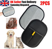 2X Electrostatic Pet Hair Removal Gloves Brush , Double-Sided Pet Grooming Glove